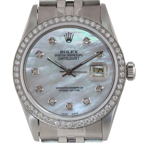 rolex datejust rhodium 36mm|Rolex 36mm Datejust diamond bezel.